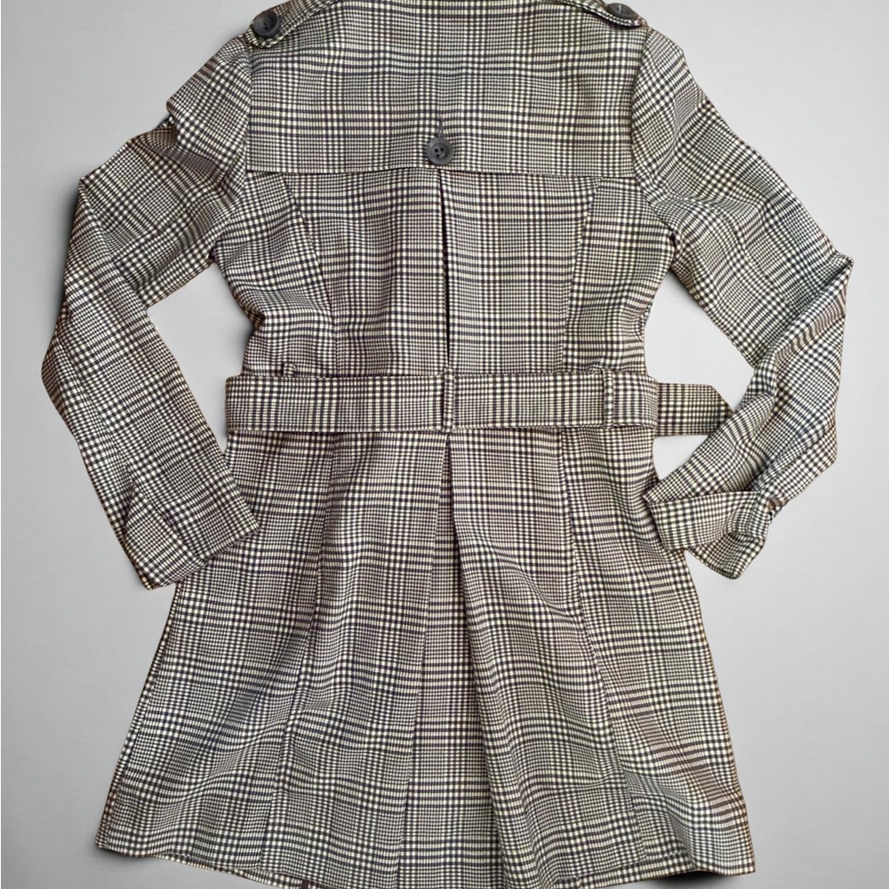 Rampage Light Plaid Trench Coat - Picture 3 of 4